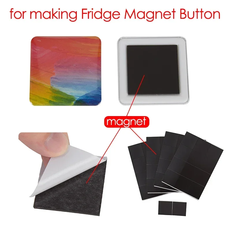 Pink Square Button Maker Machine 50MM Rotating Type Manual Press Machine for Making Refrigerator Magnets/Plastic-base Badge Pins