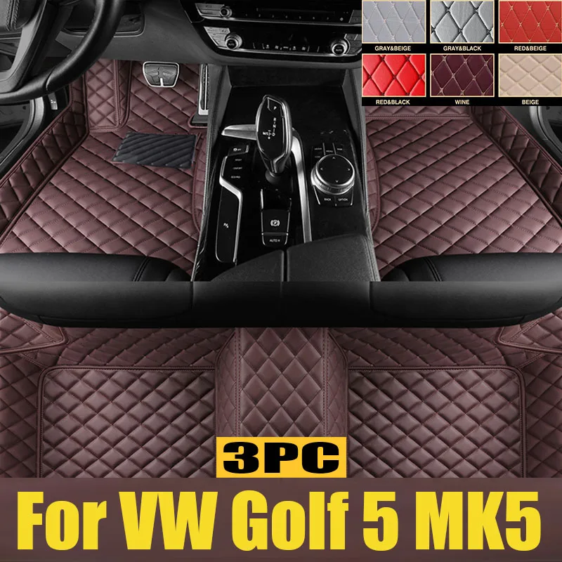 

Custom Made Leather Car Floor Mats For VW VW Golf 5 MK5 2004 2005 2006 2007 Carpets Rugs Foot Pads trunk mat