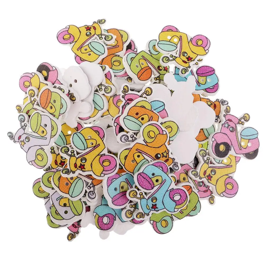 Assorted Shapes Wood Buttons for Crafts Materials Handmade Tags and Accessories for Varied Crafts Applications