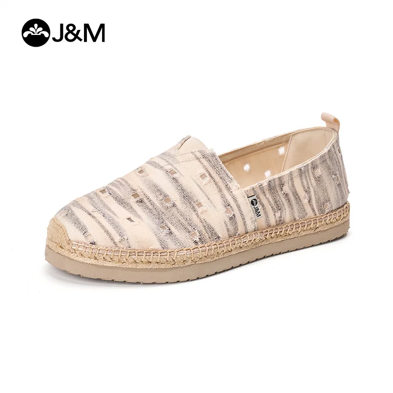 

J&M Men Fisherman Shoes Fashion Canvas Shoes Espadrilles Spring Summer Cloth Shoes Loafers Slip-on Casual Shoes Black Sneakers