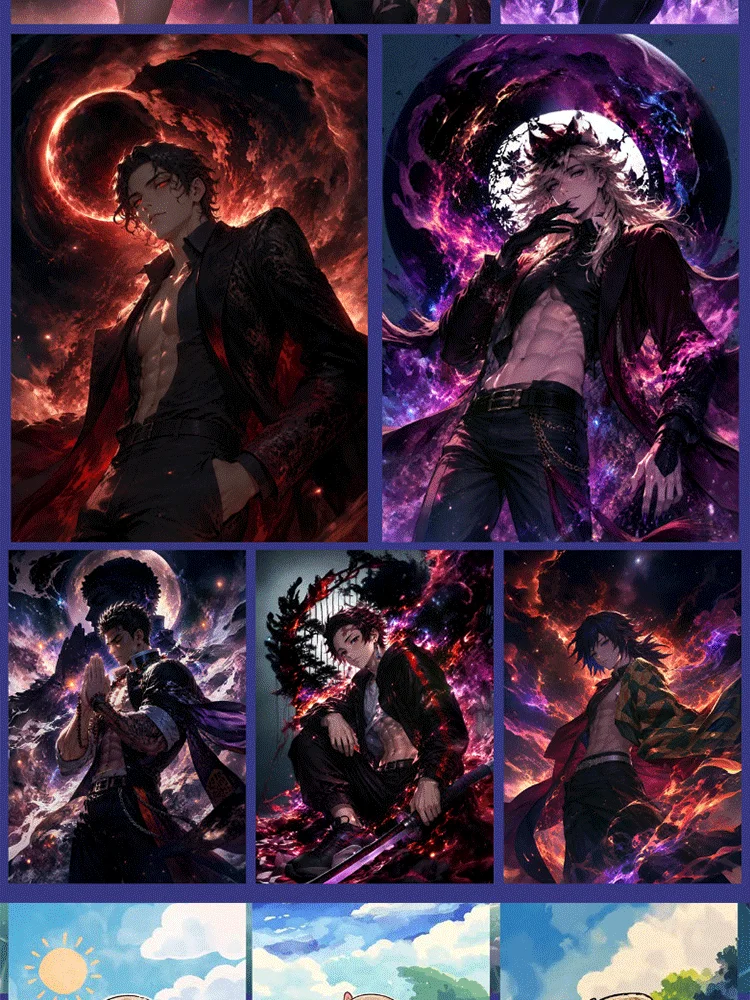 Demon Slayer Cards Kimetsu no Yaiba Full Complete Set Whole Box Collectible Trading Cards HD Borderless Shikishi Art Board