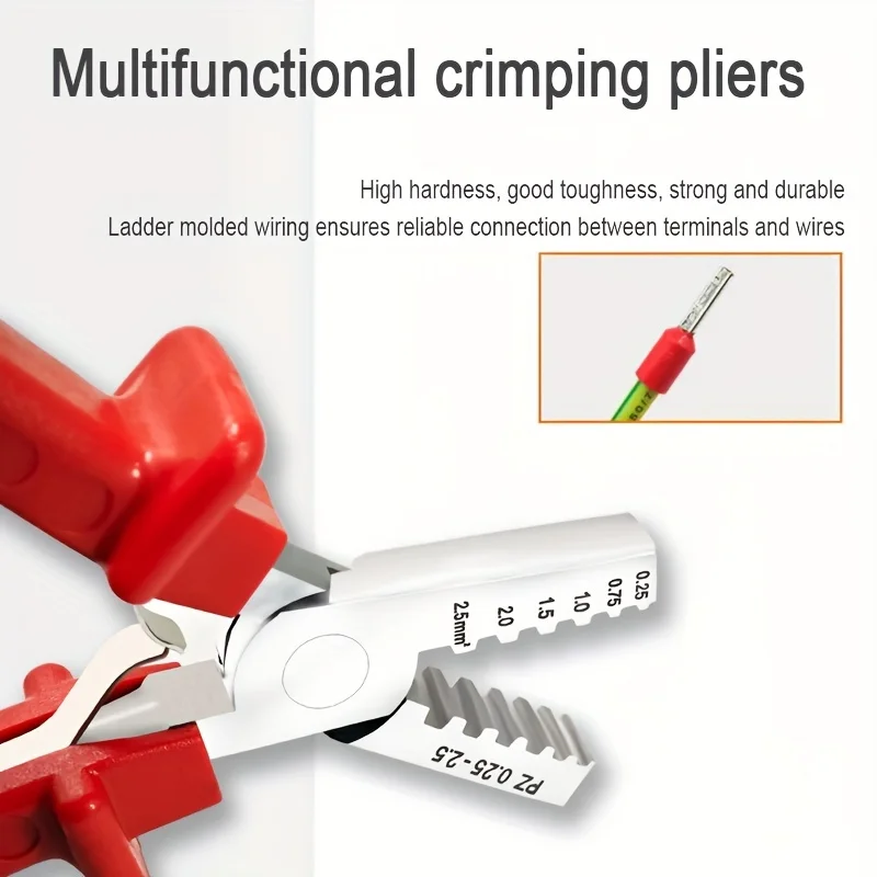 Crimping Pliers, Tubular Terminals, Crimping Of Copper Pipes, Suitable For Electrical Work, Industrial Factory Maintenance