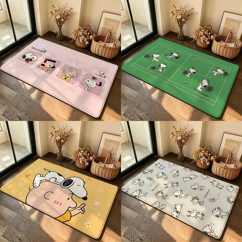 Tapis classique S-noOPyS Kawaii pour salle de bain, antidérapant, pour porte d'entrée, décoration de la maison, résistant aux rayures