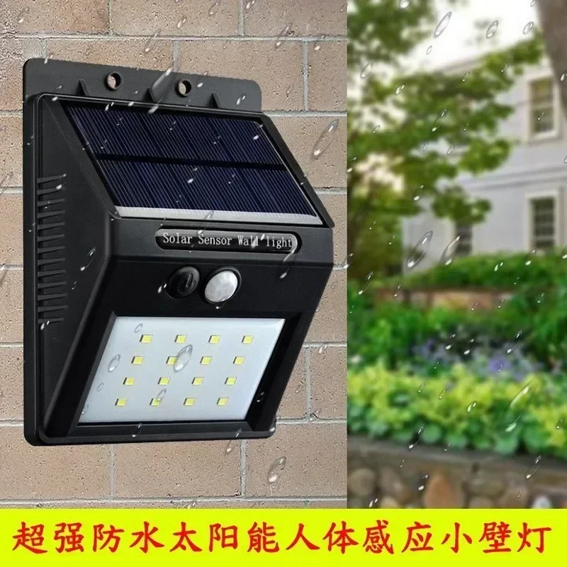 Imagem -06 - Outdoor Impermeável Solar Led Parede Luzes Luzes Sensor Humano Zero Electricidade Bills Todo o Ano