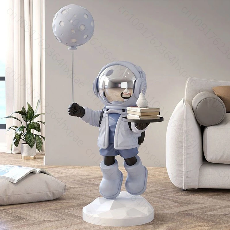 Luxury Astronaut Space Figurine Large Home Interior Decor for Living Room Creative Standing Ornaments Floor Statue Decorations