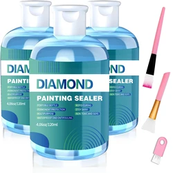 Diamond Painting Sealer Kits 120ML/240ML with 3 Pcs Brushes Diamond Art Sealer Puzzle Glue Diamond Painting Accessories