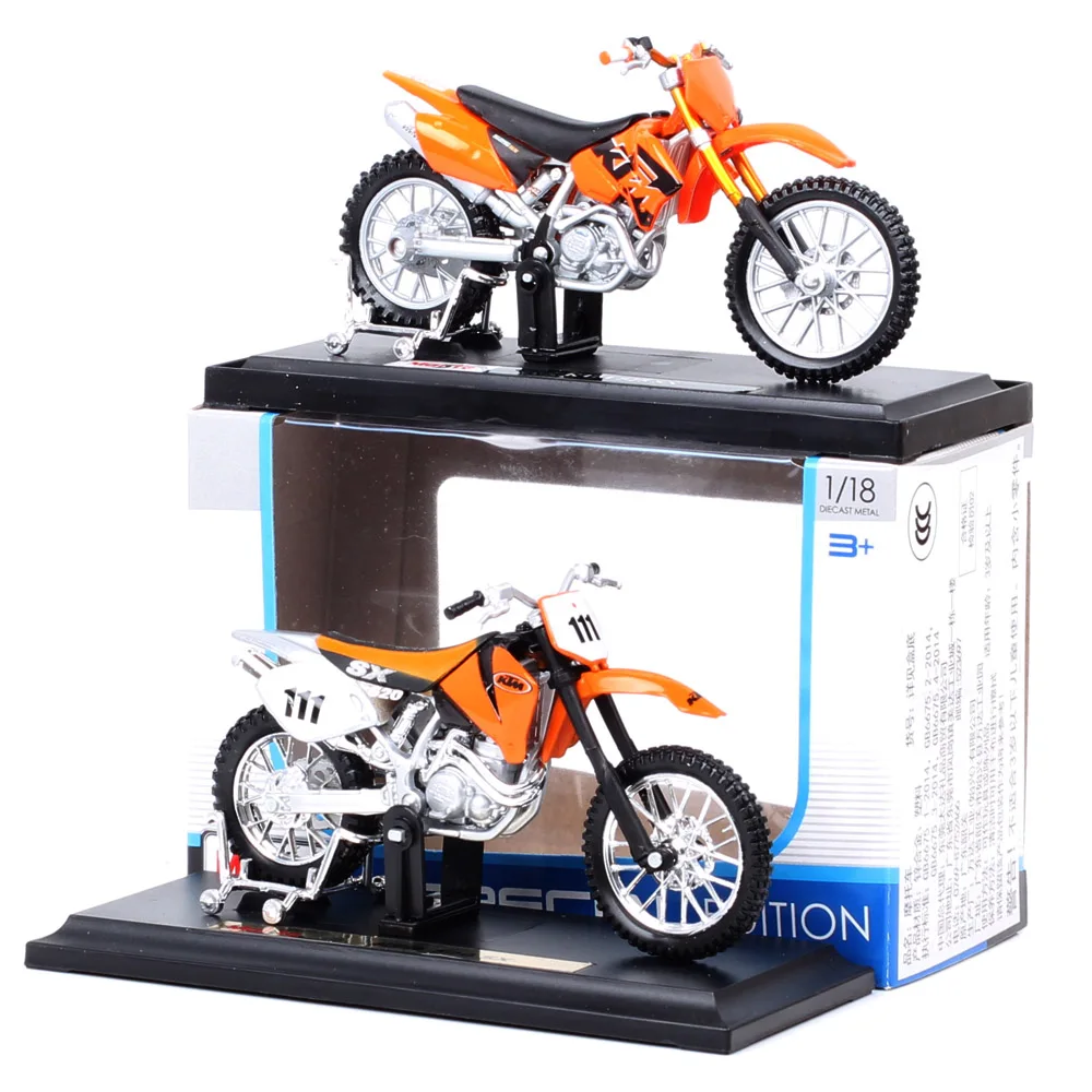 1/18 Skala Maisto KTM 450 SX SXF EXC Racing RC 8C RC390 690 SMC R 640 Duke II Rally Model motocykla Diecast Dirt Bike Vehicles