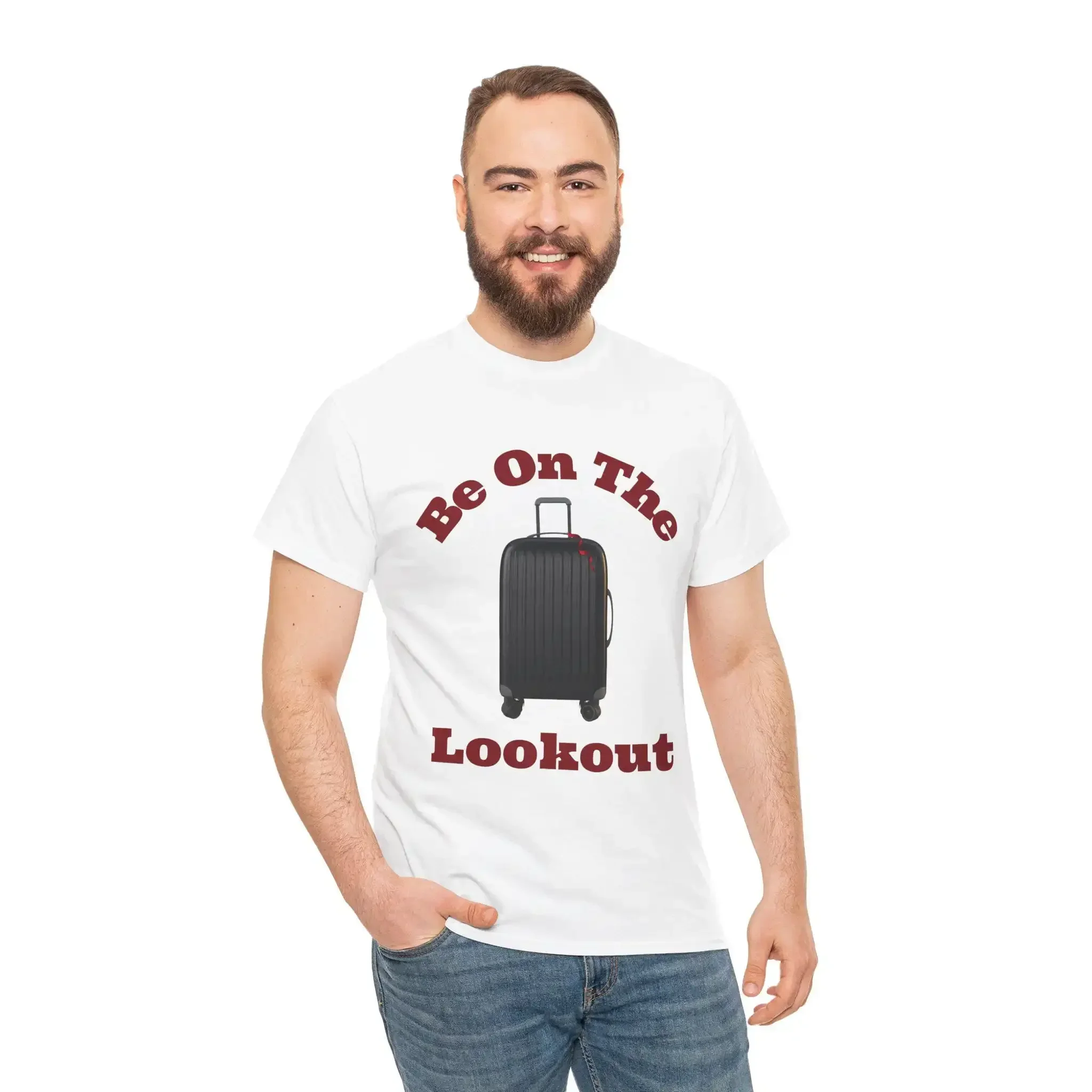 Travel Adventure Heavy Cotton T Shirt WanderlusT Movie Fan Traveler On the Look Out