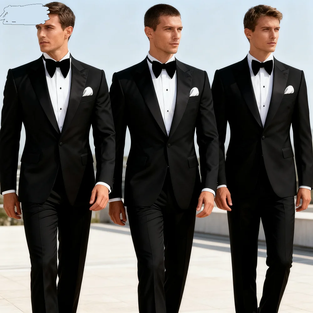 

Men's Terno Masculino Smoking Formal Fino Fit Notch Lapel Solid Color Wedding Trousers Khaki 2-Piece Suit for Groom