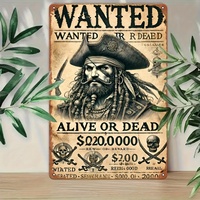 Pirate Jack Wanted Poster - Vintage Metal Sign with \