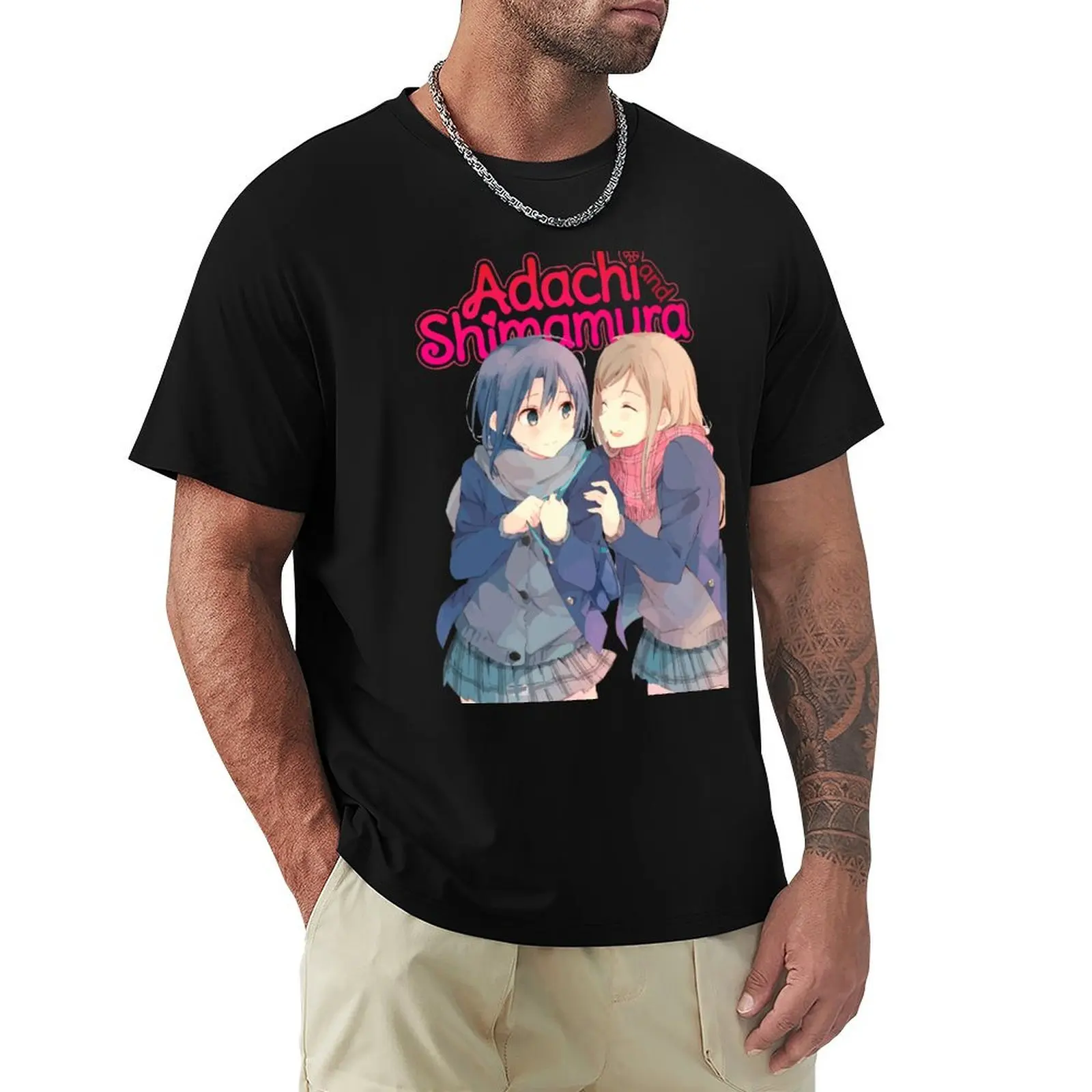 

Adachi to Shimamura - Adachi Sakura and Shimamura Hougetsu T-Shirt Classic Crew Neck Cotton T-Shirt