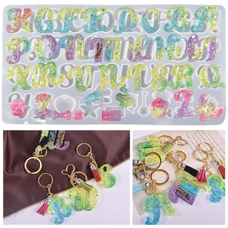 Reversed Silicone Resin Mold Letter Resin Mold for DIY Jewelry Making