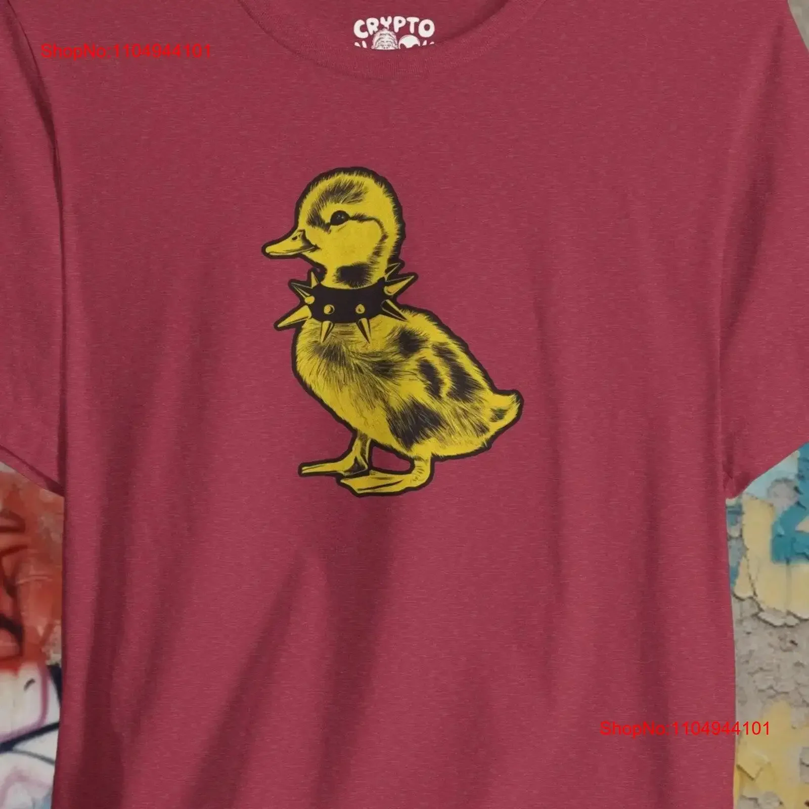 

Punk Baby Duck T shirt Spiked Collar Animal Funny Bella Canvas Top Quirky Bird Apparel vintage Washed Slightly graphic Soft
