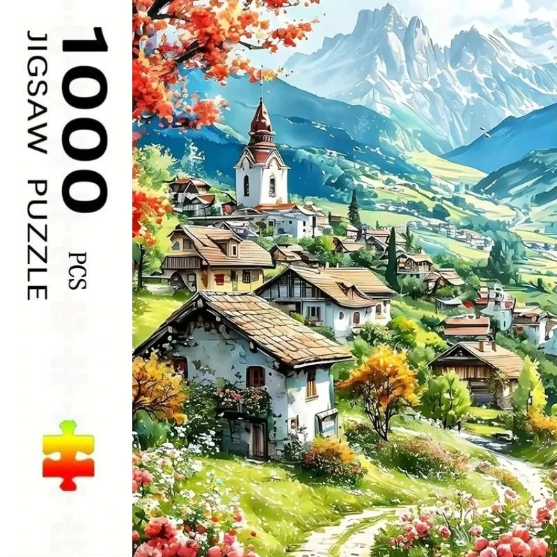 Großes Puzzle 500/1000/1200/2000 Teile Stadtlandschaft Herbst-Puzzle für Erwachsene Stressabbau-Spielzeug Geschenk