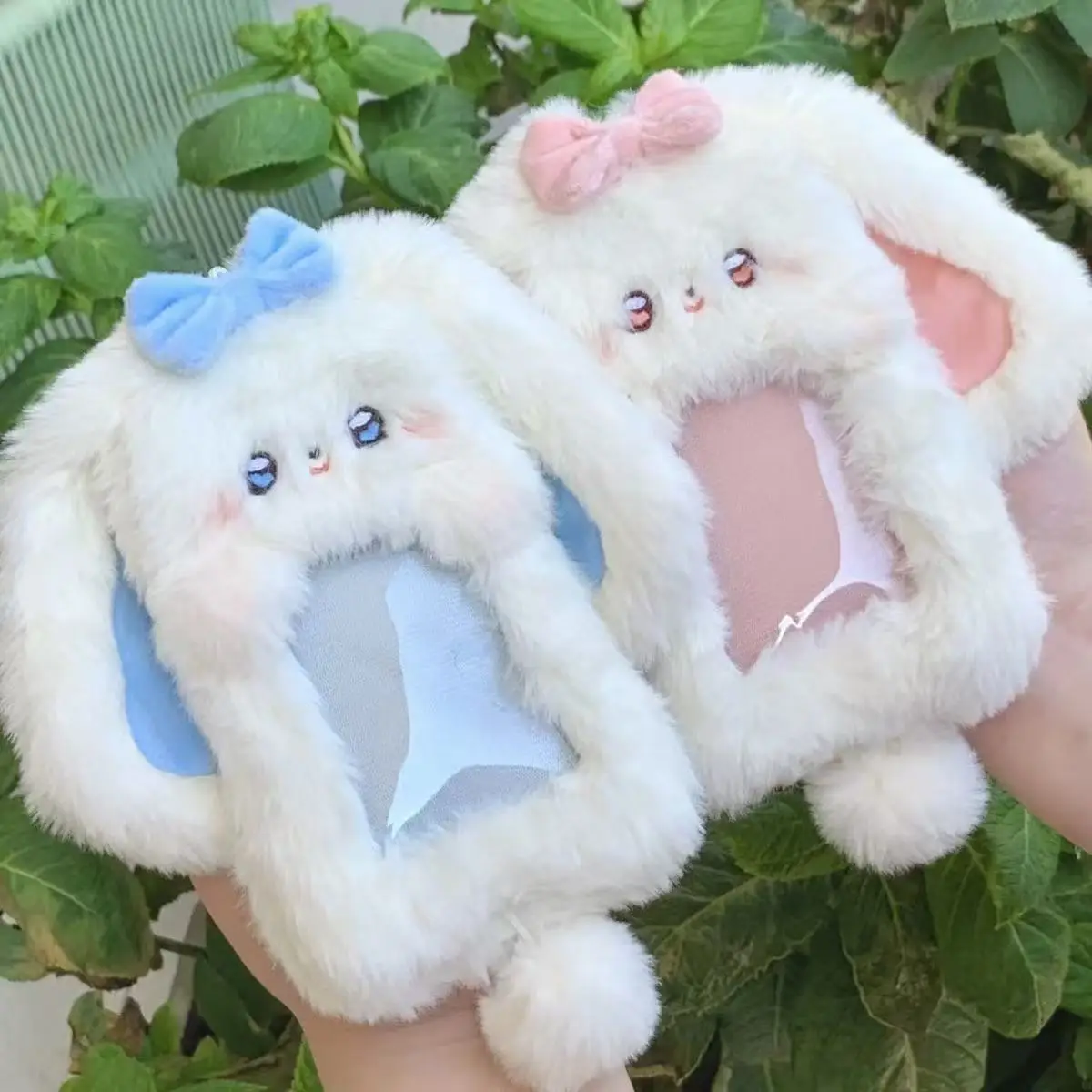 1PCS Cute Cartoon Plush Photocard Holder Soft Animal Design ID Credit Card Protector Sleeve for School Office Daily Use