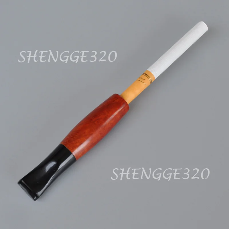 حامل سجائر خشبي من براير، أنبوب تدخين خشبي، شكل مغزل قصير #5