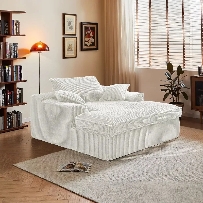 Super large single recliner vacuum compression boneless sofa corduroy white roll bag high density sponge integrated sofa