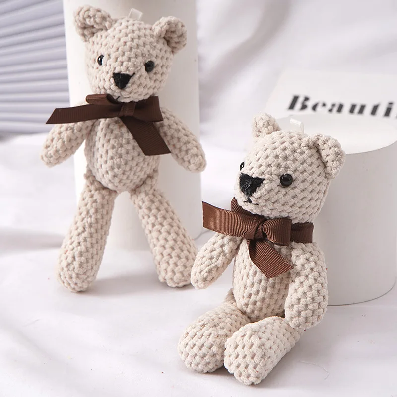 1pcs 15CM Bear Stuffed Plush Toys Baby Cute Dress Key pendant Pendant Dolls Gifts Birthday Wedding Party Decor