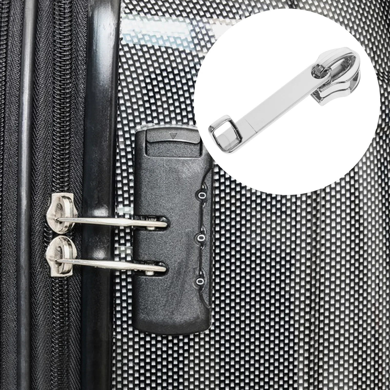 4pcs Anti-Explosion Pull Replacement Detachable Metal Fixer Smooth Luggage Pull Tabs Durable Zipper Slider For Suitcase Backpack