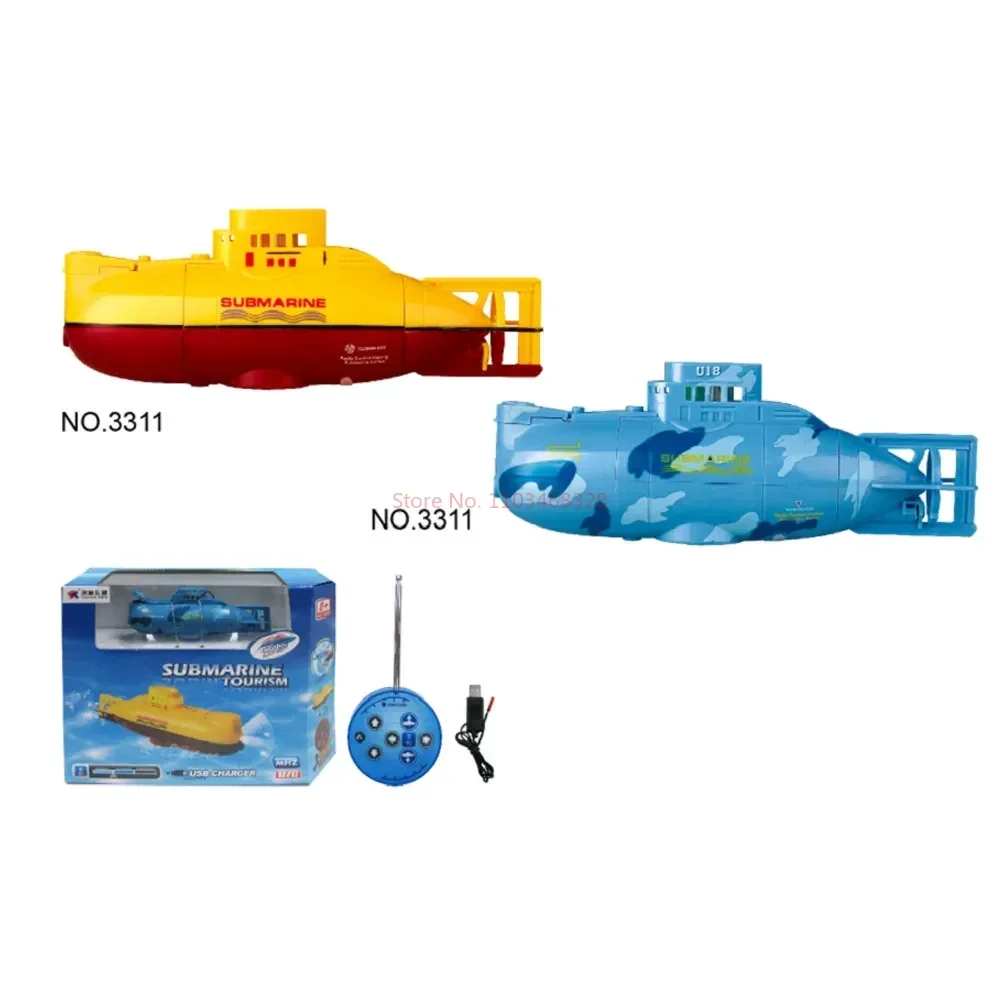 Submarino de Controle Remoto para Crianças, Mini Barco Elétrico Modelo de Brinquedo Submarino Nuclear Submersível, 6 Canais, 3311