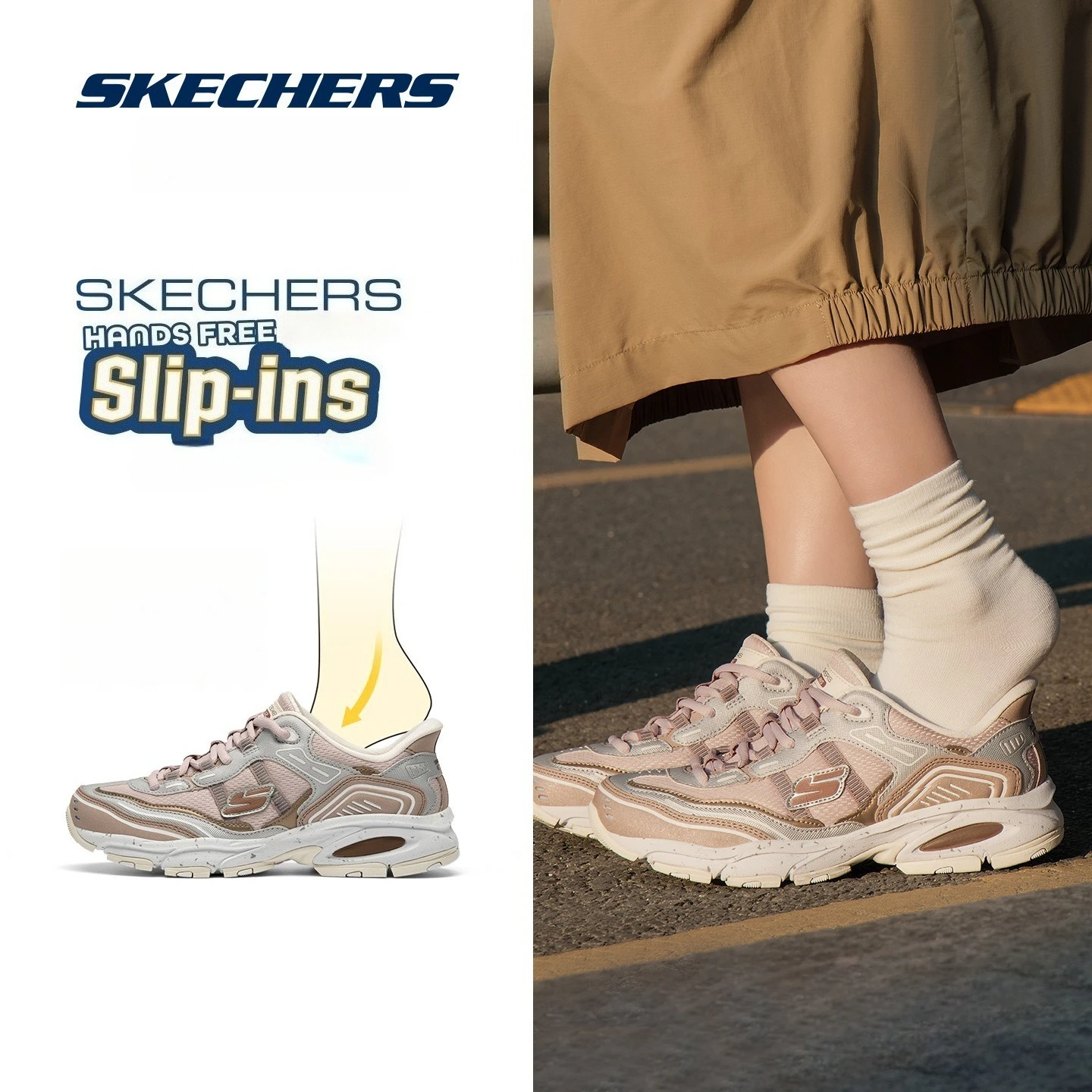 Zapatos Skechers para mujer, zapatillas de deporte con cordones a la moda, zapatos deportivos para exteriores, zapatos de senderismo, novedad de primavera y verano 2026, zapatillas de tenis para mujer, zapatillas para hombre