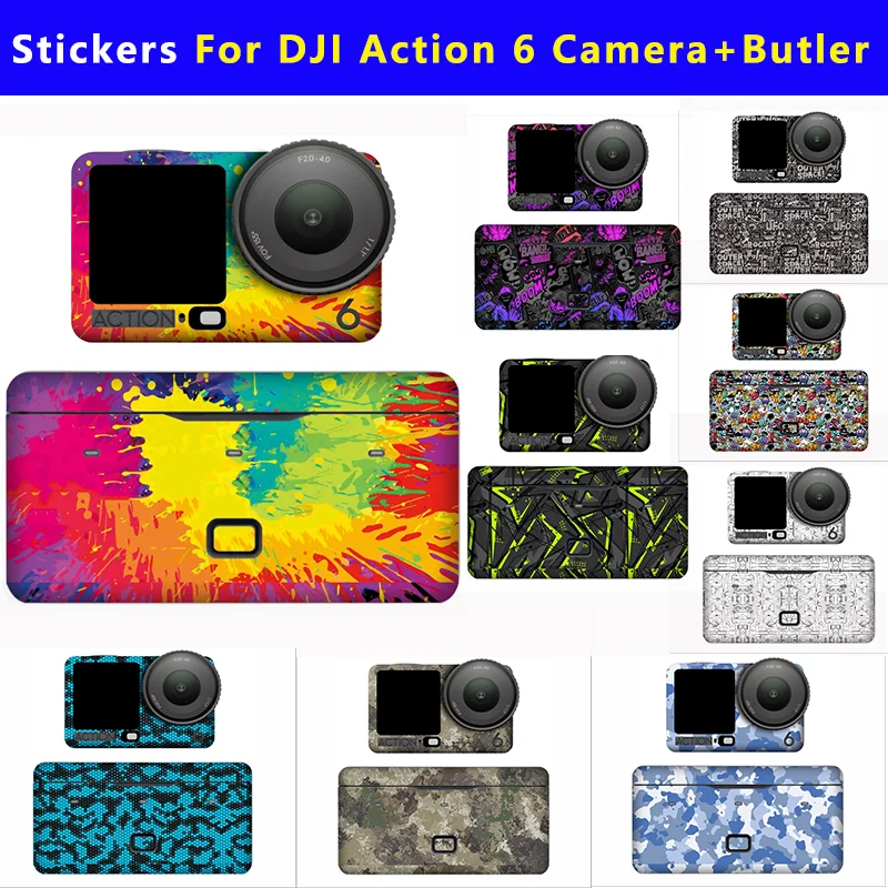 For DJI OSMO ACTION 6 Camera Battery Butler Decals Anti-scratch Sticker Protective Film for Action6 Personalized Skin Accessory