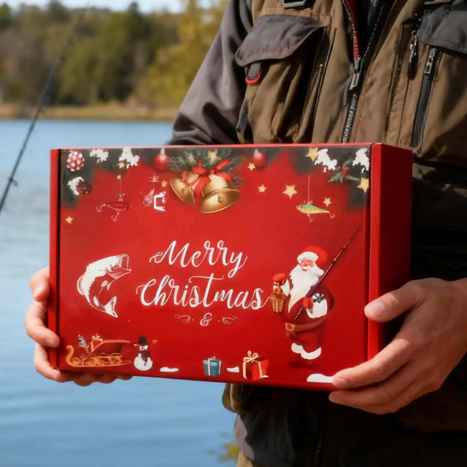 釣り餌セット-クリスマス釣り道具-バスルアー-ホリデーシーズン用-ファミリーナイト-朝のキャンプ-屋外-川-湖-池