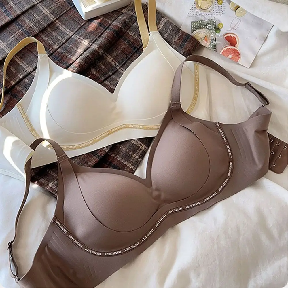 

Soft Big Cup Wireless Deep V Bra Close-fitting Shockproof Brassiere for Women Anti-sagging Lingerie Push Up Underwear Running