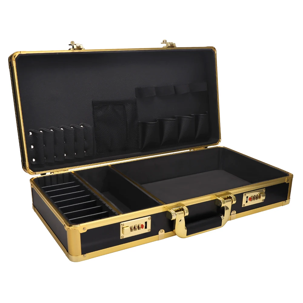 Barbertop Gold Aluminum Suitcase Barber Tool Salon Hairdressing Accessories Atorage Case Carrying Travel Box