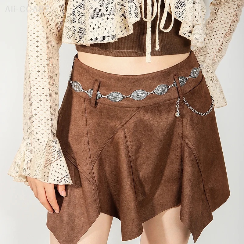 

Модная металлическая поясная цепочка для женщин, темпераментное украшение с юбками, костюмы, поясные ремни, универсальные свитера, цепочка на талию