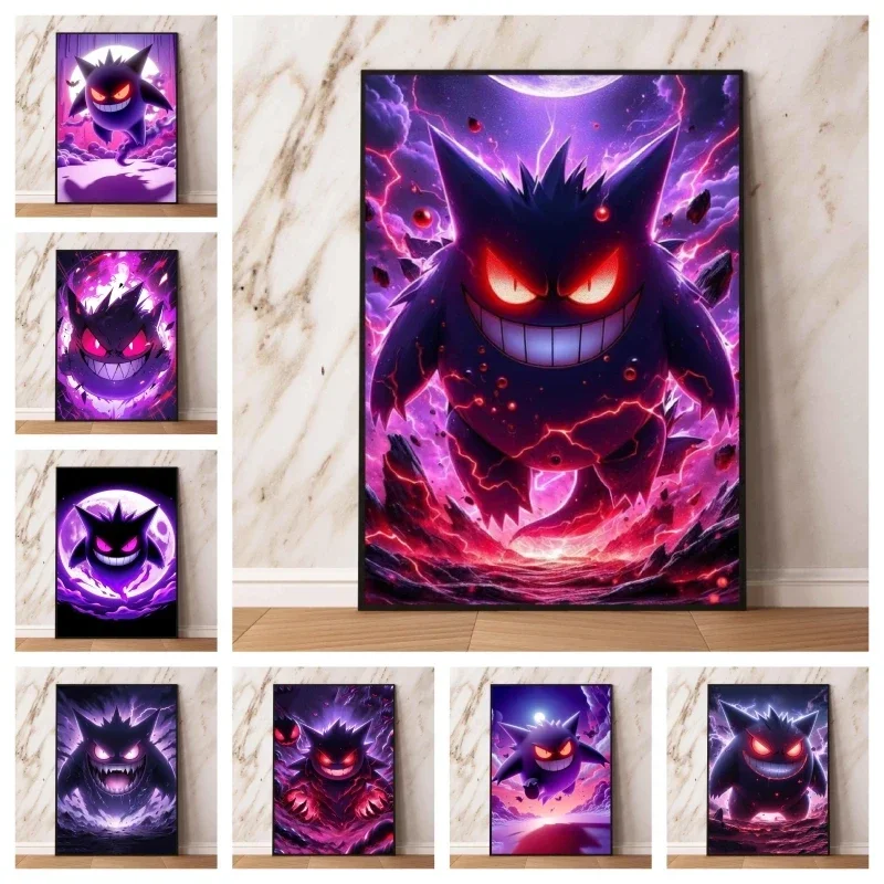 

Cartoon Anime Pokemon Gengar Character Poster Print Kids Room Bedroom Decoration Painting Children's Holiday Gifts Classic