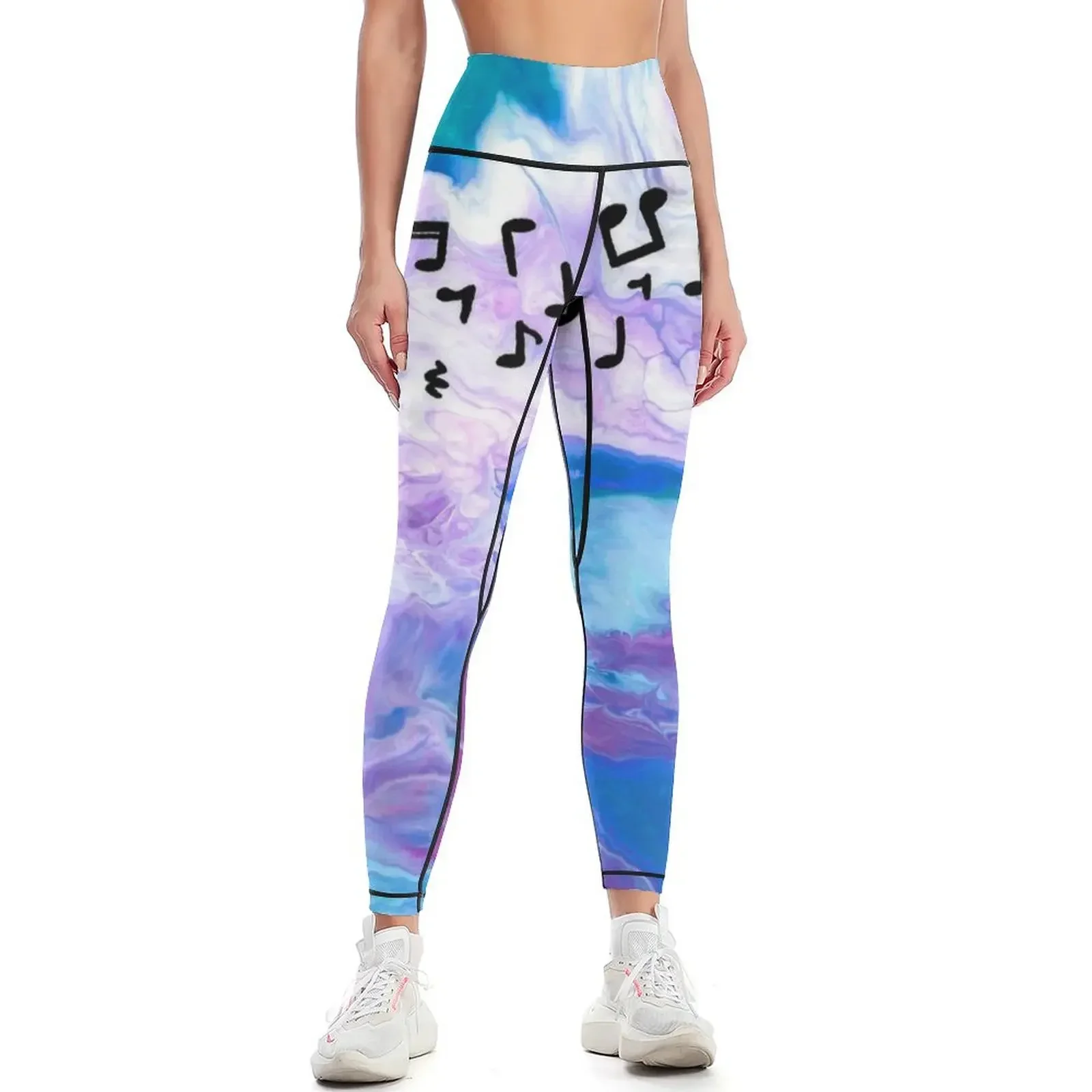 

Musical Motion - Acrylic Pour Leggings gym sportswear woman Sports pants woman sporty woman push up sports for Womens Leggings