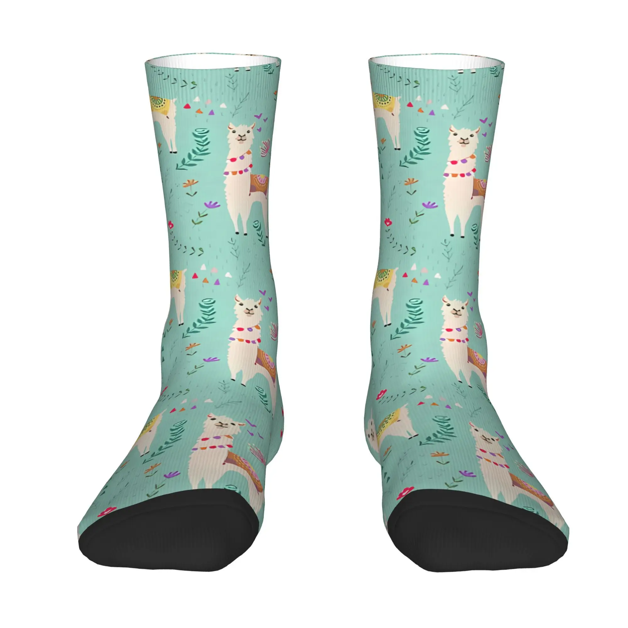 Festive Llama  Sock Printed Man Polyester Fashion