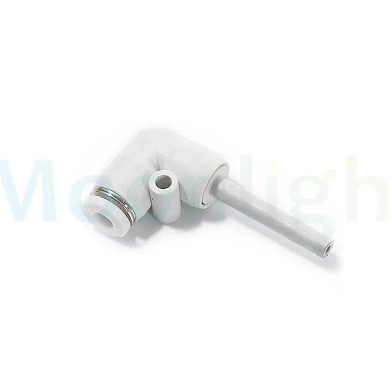 1PC White Pneumatic Connector Fittings Plug Push in Elbow PLJ 4/6/8/10/12mm Tube Bent-through Lever Tubular Insertion-type