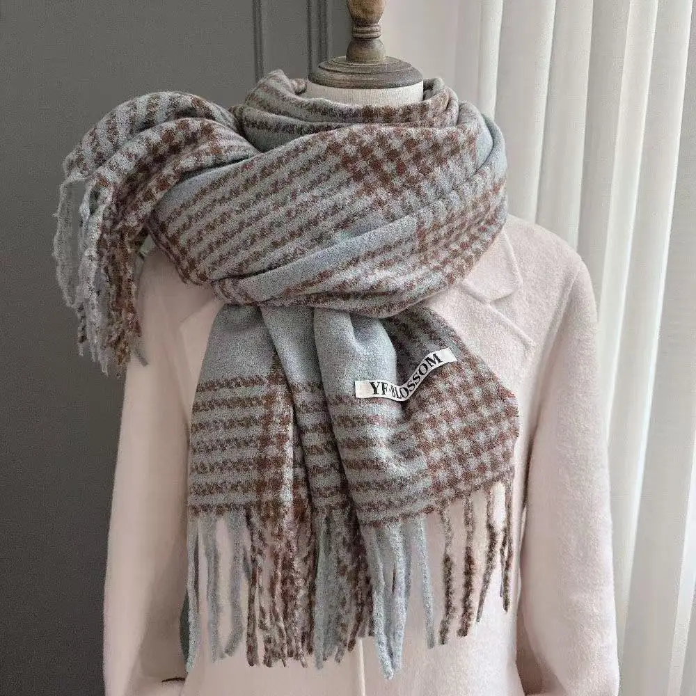 

Шарф унисекс из смеси хлопка, зимний теплый дышащий шарф для шеи для мужчин и женщин, повседневная одежда, морозостойкий, украшает подарок