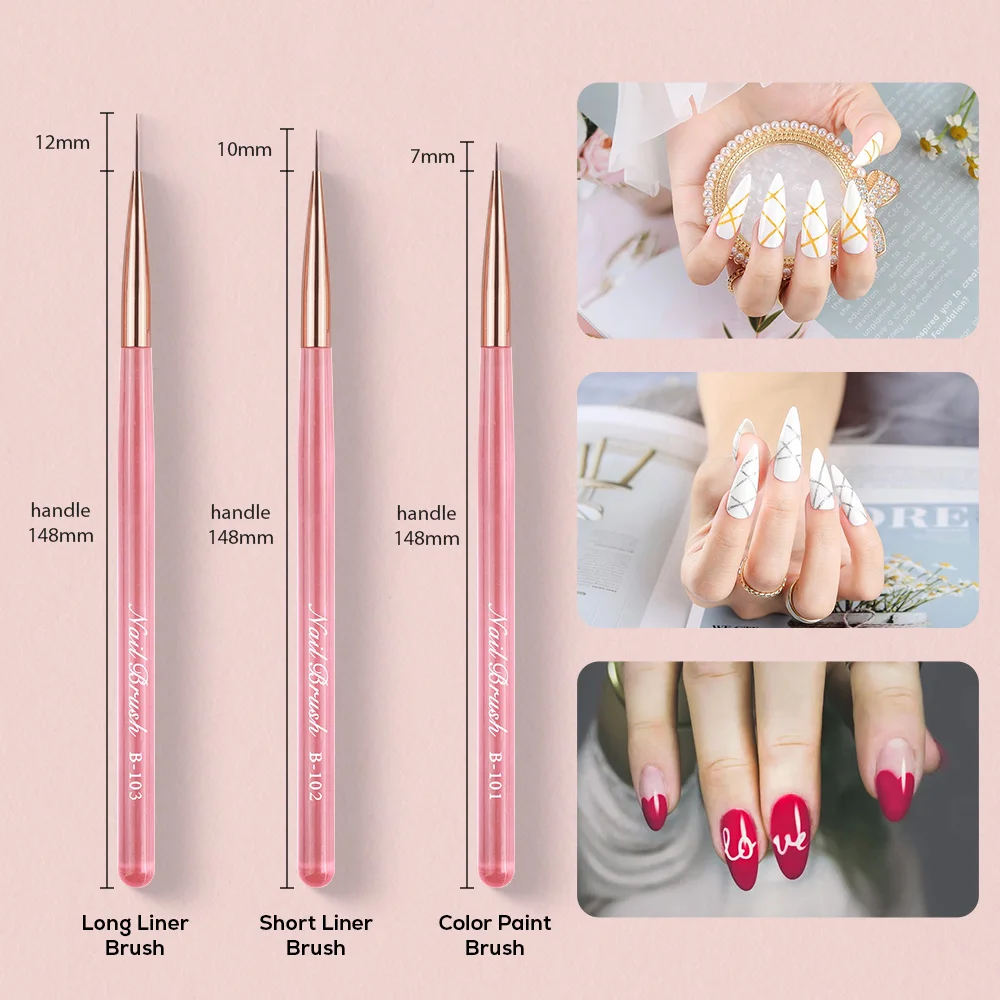 EVAL 16PCS Nail Brushes Set Nail Art Brush Liner Brush Nail Painting Brushes Acrylic Powder Nail Brush UV Gel Extension Manicure