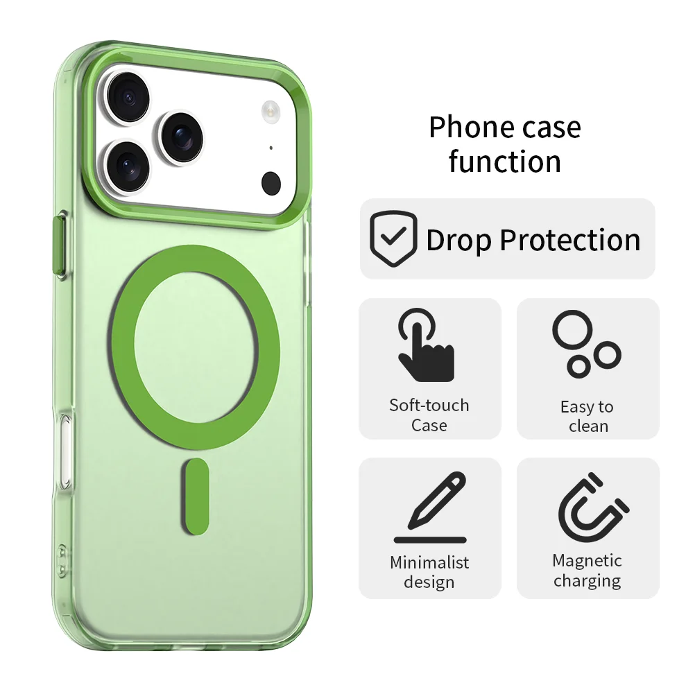 Matte Clear Candy Kleur Case Voor Magsafe voor iPhone 17 Air 16 E 15 14 Plus 13 12 11 Pro Max Magnetische Draadloze Lading Soft Cover