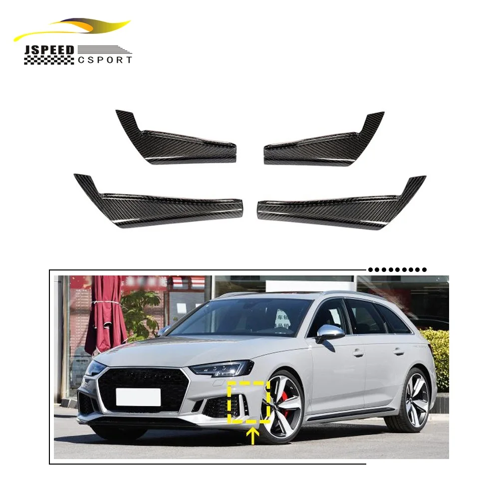 

Suitable for Carbon fiber RS4 front bumper Canary fin AUDI A4 RS4 2017-2019