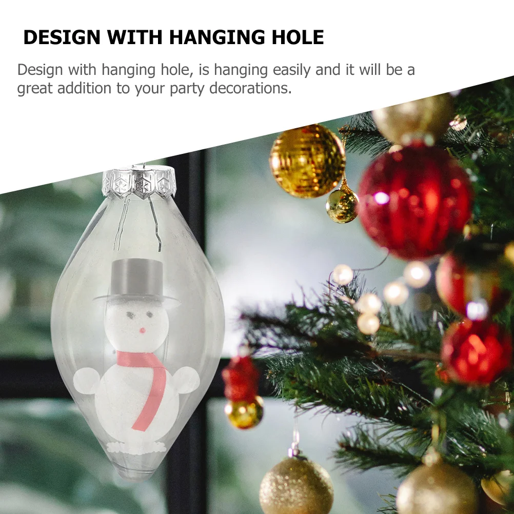 

24pcs Small Light Bulb Candy Bottles Clear Plastic Fillable Balls For Christmas Tree Party Wedding Decor Xmas Festival Hanging