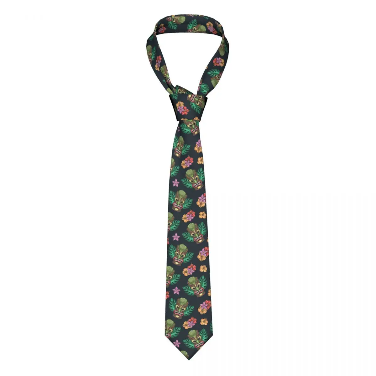 Tiki Mask Colorful Tie For Men Women Necktie Tie Clothing Accessories