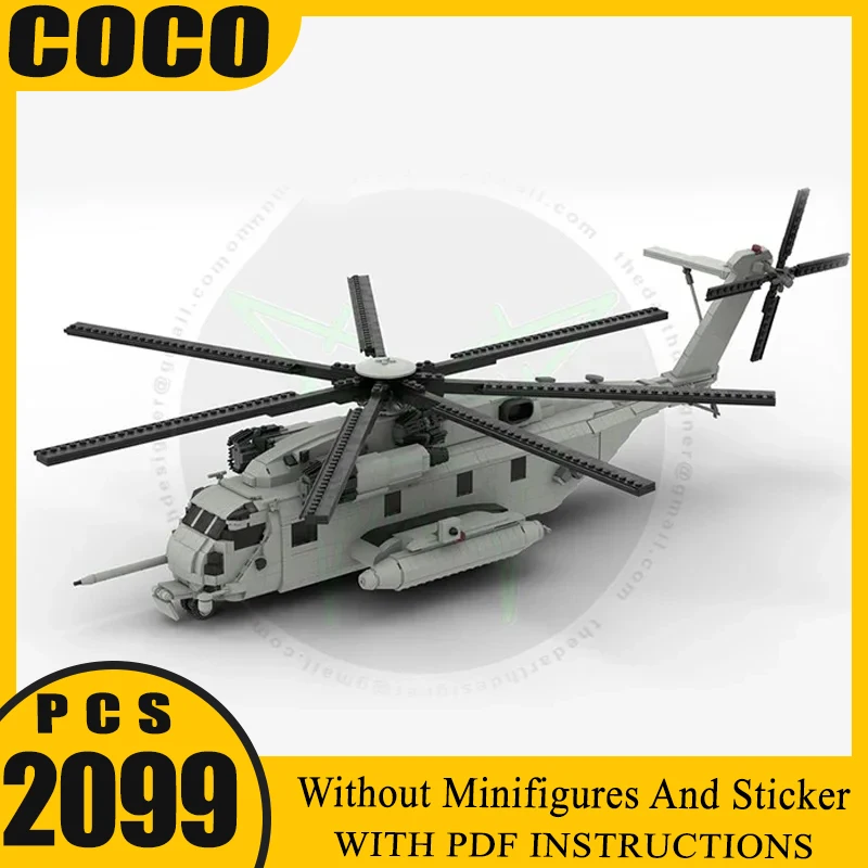 

Military Series Moc Building Block Super Stallion Helicopter Model Technology Brick DIY Assembly Spacecraft Toy For