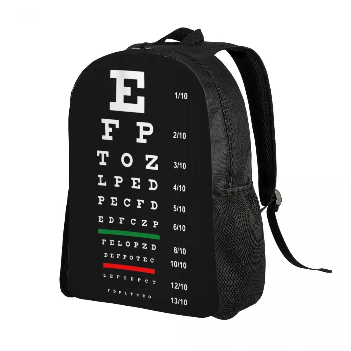 Customized Ophthalmologist Optical Chart Backpack Women Men Casual Bookbag for School College Eye Exam Glasses Bags