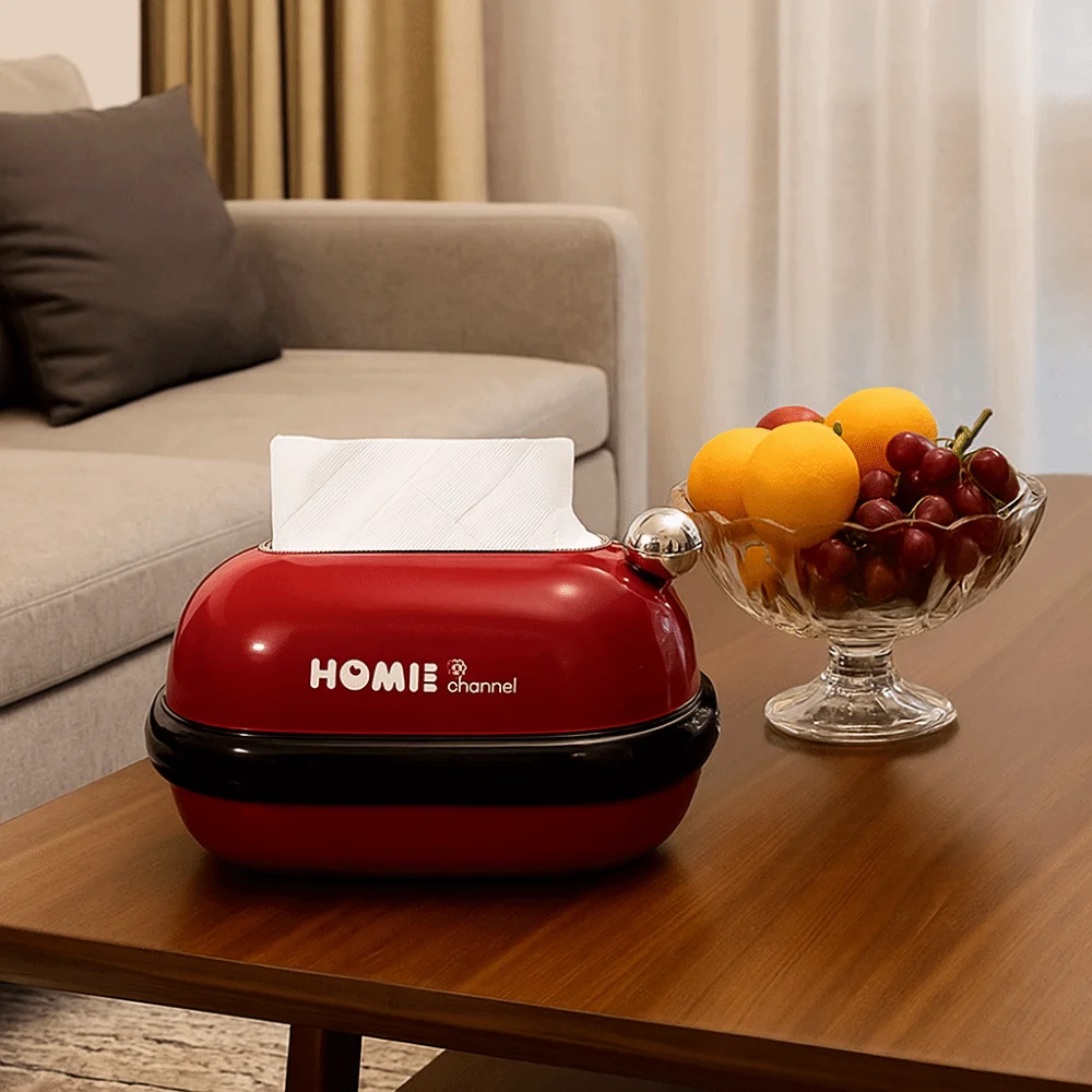 

Decorative Dopamine Magnetic Tissue Box Built in Springs Plastic Napkin Box Large Capacity Durable Tissue Storage Box Desktop