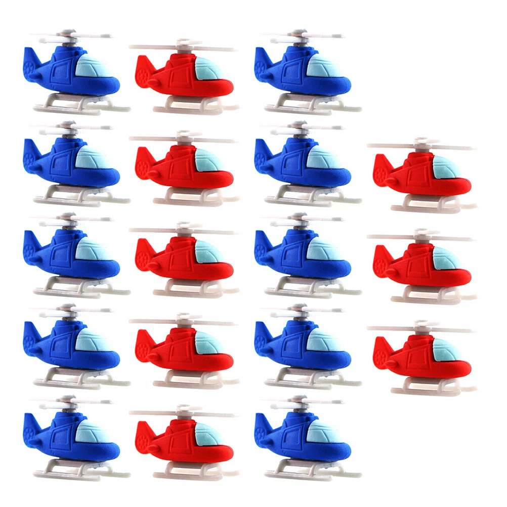 18 Pcs Children’s Toys Childrens Eraser Cartoon Student Rubber Helicopter Mini Lovely Decor Used Pupils