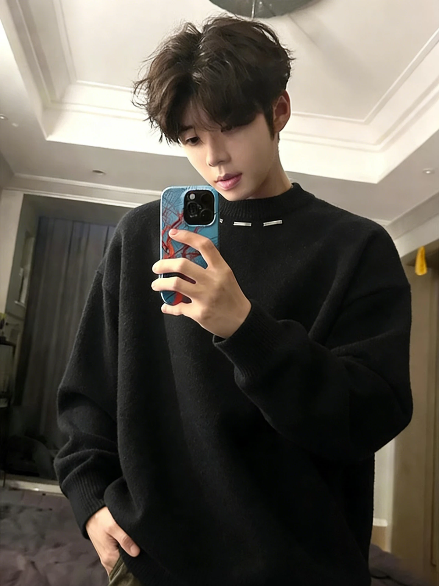 

Зимний свитер Bla round Ne Thiened для мужчин, внутренняя одежда с металлической биркой, трикотажная верхняя одежда irt Cleanfit, ленивая верхняя одежда Base irt