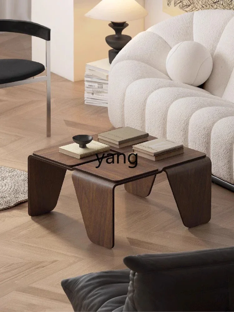 Yjq Deformable Mid-Ancient Style Small Apartment Modern Living Room Sofa Multi-Functional Model Low Table