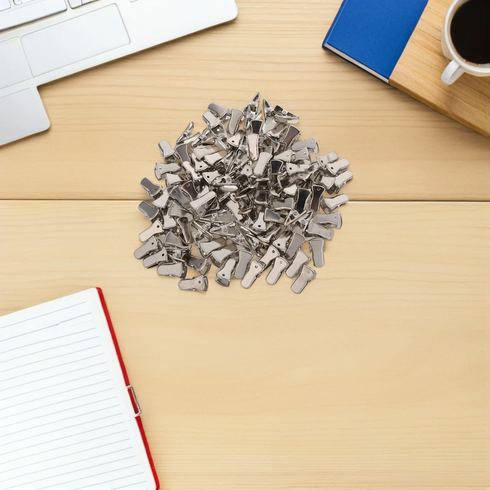 

100Pcs Alligator Clips Metal Spring Clamps Heavy Duty Badge Holder Clips Secure Name Tag Fasteners for Office School Camping