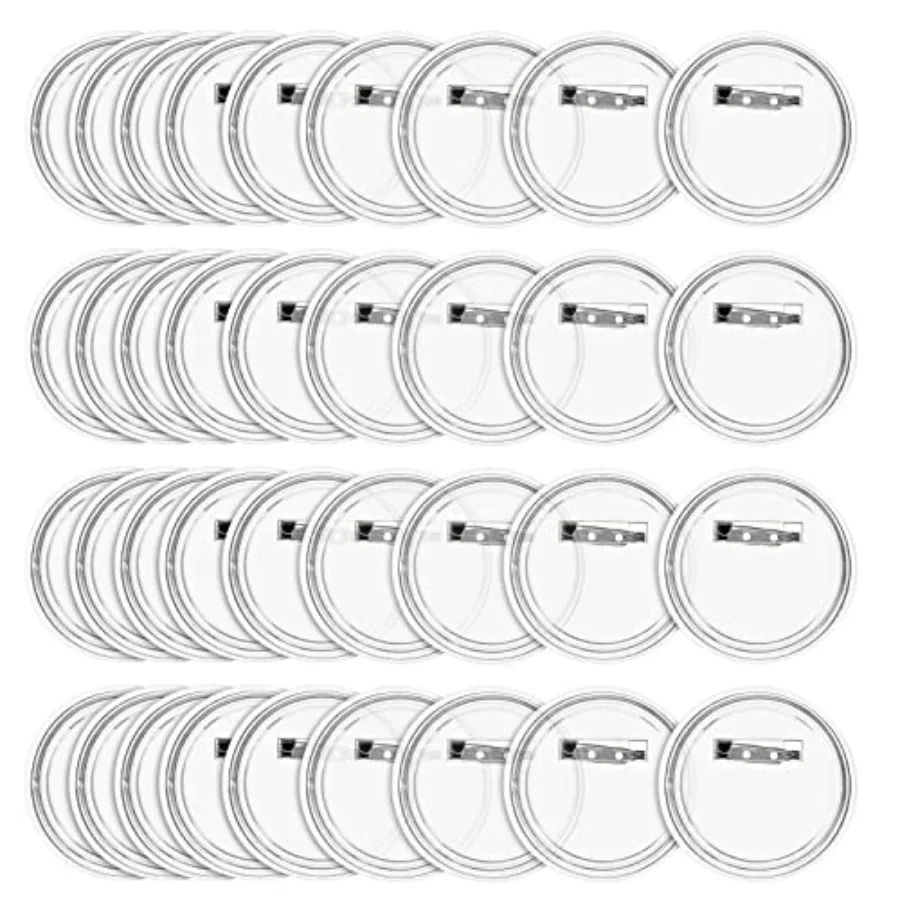 

Blank Button Pins for DIY Crafts - 36-Pack 2.25-Inch Clear Acrylic - Create Custom Buttons with Backs and Covers