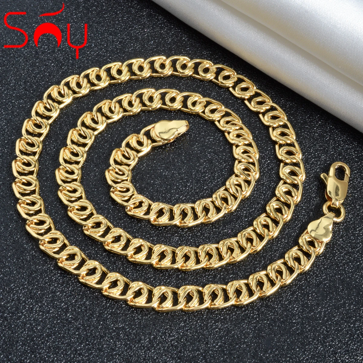 Sonniger Schmuck Mode Kupfer kette Halskette Geometrie Schmuck klassische Halsketten für männliche weibliche Hochzeits feier exquisites Geschenk
