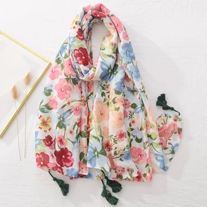 Blumendesign -Schal für Frauen, Umarmungen, Bandana, elegante Schals, Luxusdesigner, neuer Stil, rosa Mode, lila 6 Hauptverkäufe Cachecol Purpur - №2